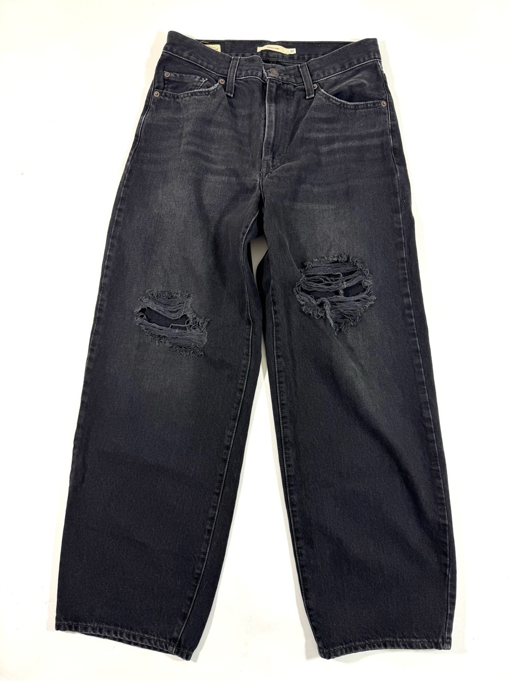 Levis Baggy Dad Jeans Black Distressed